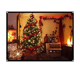 Roller Screen Projector Screen, Richer-R Projection Screen 60-100 Inch Portable Foldable Projector Screen, Portable Screen 4: 3 Home Cinema Projection Surface for Outdoor Camping Film / Open Air