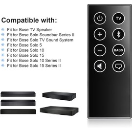 New Replacement Remote Control for Bose TV Speaker and Solo Soundbar Series II – Compatible with Bose Solo 5,10,15 Sound Systems (Models 418775, 431974, 732522, 845194, 740928-1120, 838309-1100)