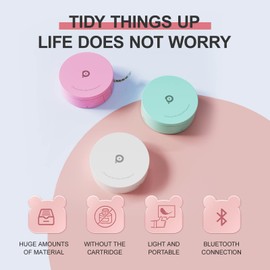 PeriPage Label Maker - Portable Bluetooth Label Printer - Small Smart Handheld Mini Labeler with Tape - Compatible with iOS and Android - Ink Free，Rechargeable，Multiple Template Font Icons (Pink)