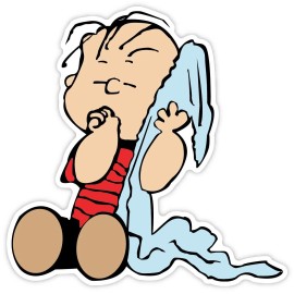 4kids Linus van Pelt Cartoon Comic Sticker laptop wall car phone Kids Family Peanuts - 3" set of 2 stickers