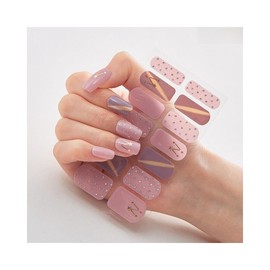 Generic 14Pcs Pink Galaxy Stars Glitter Spot Negative Space Nail Wrap Sticker Dq3 014 Nail Wraps Stickers Manicure Supplies for Women Nails Full Long Lasting Easy Apply and Remove