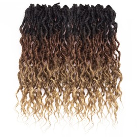 Faux Locs Crochet Hair 24Inch Goddess Locs Crochet Hair, 6Packs Soft Locs Curly Ends Dreadlocks Crochet Locs Synthetic Crochet Braids(OT30/27, 24'')