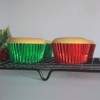Huaswan Red Green Foil Cupcake Liners Standard Baking Cups for