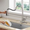 Kitchen Faucet-WEWE Single Handle Stainless Steel Brushed Nickel Pull Down