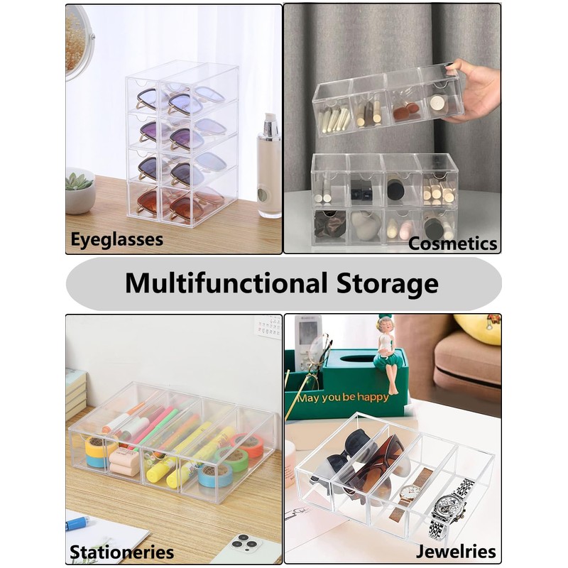 AOTOPYU Glasses Storage Box, Makeup Organizer, Makeup Organiser, Makeup Organiser,