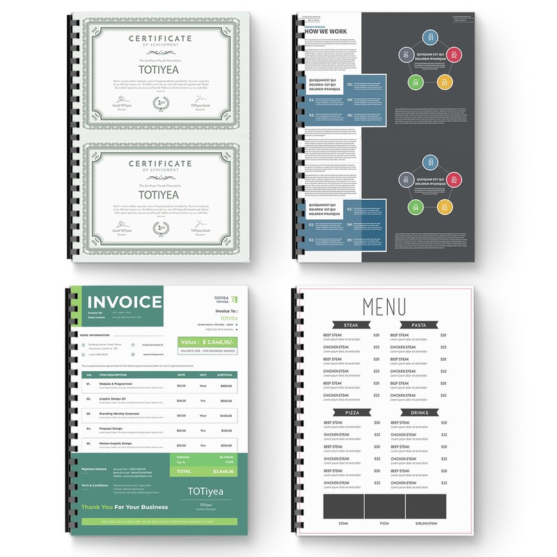 TOTiyea 19 Ring Plastic Binding Combs,1 Inch Diameter,200 Sheet Capacity,