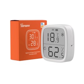 Sonoff SNZB-02D  Large LCD Screen Zigbee Smart Temp Humidity Monitor Alexa Google Home Support App PC Materialcolor: White, model number: snzb-02D, plug type: Universal