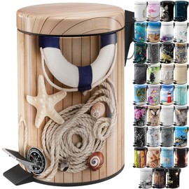 Sanilo Cosmetic Bin 3 L with Soft-Close Mechanism, Many New Bathroom Bins to Choose From, Waste Bin with Inner Container for Any Bathroom (Maritime)