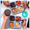 Ziliny 12 Pcs 4 Divided Compartments Snack Containers Bento Wheat