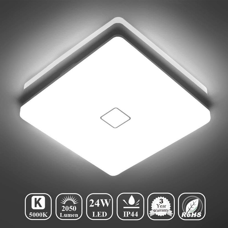 Airand 5000K LED Ceiling Light Flush Mount 24W 12.6in Square