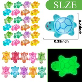 Pack of 100 Mini Tortoise Luminous Tiny Resin Animals Cute Mini Resin Figures, Interesting Small Turtle Figures for DIY Crafts, Dollhouse Garden, Miniature Landscape Decoration