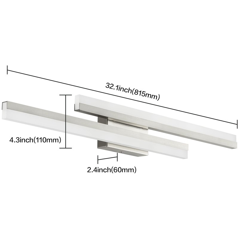 PRESDE 32 Inch LED Bathroom Vanity Light Bar, Modern Brushed