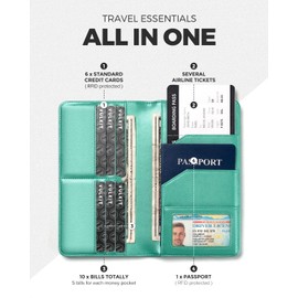 VULKIT Passport Holder Travel Wallet, Leather Passport Holder Cover RFID Blocking Travel Document Organiser for Women Men