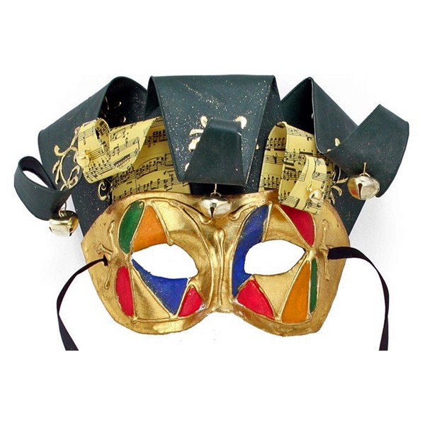 Griffin Trader Jolly Jester Multi Color Mardi Gras Mask Venetian