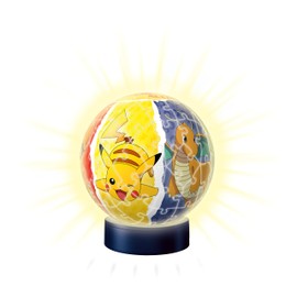 Ravensburger 3D Puzzle 11547 - Night Light Puzzle Ball Pokémon - 72 Pieces - for Pokémon Fans from 6 Years, LED Bedside Lamp with Clapping Mechanism
