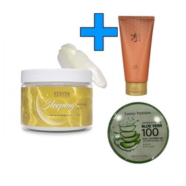 Eveever Sleeping Whitening Mask 250ml+Aloe Soothing Gel 300ml+Sooryehan Foam 100ml / 이브에버 슬리핑 화이트닝 마스크 250ml+알로에 수딩젤 300ml+수려한 폼 100ml