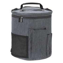 PATIKIL Knitting Bag for Yarn Storage, Large Size Crochet Organizer Strap Case Holder with Sided Pocket for Crocheting Supplies Needles Hooks Tools, Gray