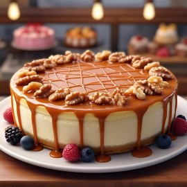 Andy Anand Sugar Free Caramel Walnut Cheesecake 9" (2 lbs), Shipped 2nd Day Air