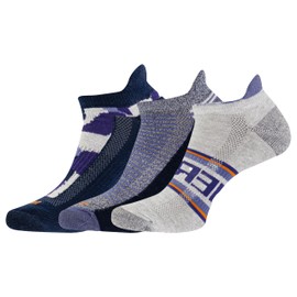 Merrell Men's and Women's Repreve Recycled Everyday Low Cut Tab Sock with Moisture Wicking and Blister Prevention 3 Pair Pack, Navy Assorted, Shoe Size: 10-13, Navy Assorted, 10-13