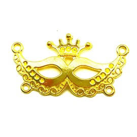 15PC Antique Gold Plated Mask Charms Pendants for Jewelry Bracelet Necklace DIY Craft Making21mmx40mmX3mm