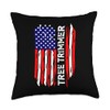 Tree Trimmer Vintage American US Flag Patriotic Job Pride Throw
