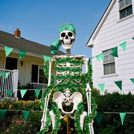 ZhowHoHo 5 Pcs 12 ft Skeleton Accessories St. Patrick's Day Sculptures Giant Skeleton Accessories for Garden Lawn Outdoor St. Patrick's Day Statues Decoration