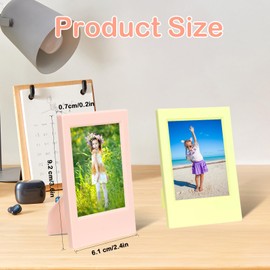 QHSXMQ Pack of 7 Mini Picture Frames 9.2 x 6.1 cm 7 Colours Picture Frame Small Mini Polaroid Picture Frame 3 Inch Vertical Photo Frame Suitable for Office Bedroom Living Room Decoration