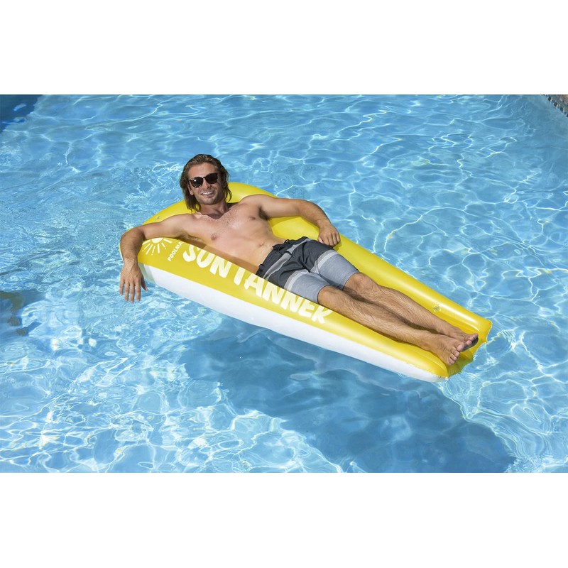 Poolmaster Suntanner Inflatable Swimming Pool Float Mattress, Surprise Color
