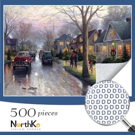 NorthKe 500 Piece Puzzles for Adults of Chrismas Eve, Jigsaw Puzzles 500 Pieces Puzzle Game for Family Challenging Brain Exercise for Game Nights - Finished Puzzle Size 20" x 14.2"