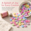 100 Pcs 15mm Mixed Color Round and Stripe Resin Buttons