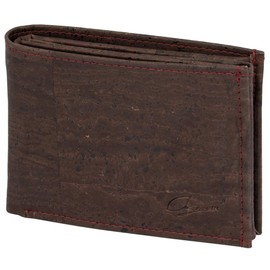 Simaru Cork Wallet with RFID Protection, Unisex Wallet for 11+ Cards, Notes & Coins, Mini Wallet Sustainable & Robust, dark brown, Classic