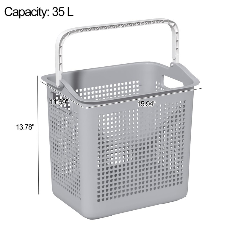 Taysisiter 35 L Plastic Laundry Hamper with Handle, Plastic Dirty