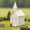 HO Scale Model Blank Church Kit Unassembled House for Model