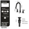 Ryuwanku Matte Black Pull Down Bathroom Faucet with Pop-up Drain,