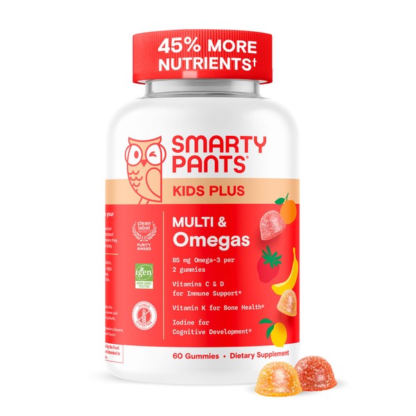 SmartyPants Kids Multivitamin Gummies - Improved Formula: Omega 3 (DHA/EPA),