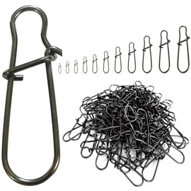 Stainless Steel Snap #000 100-Piece Set 11 Sizes Stainless Steel Snap Hooks Suitable for delicate small fishing to super large fish fishing Black Nickel Plating