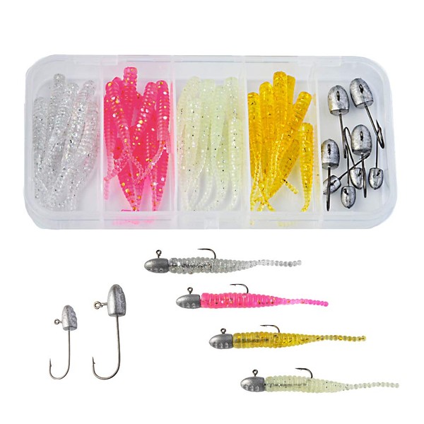 DUKES Ajing Meberling 1g 2g Set (Jig Head Worm Set)