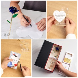 Anthonic Gold Dipped Infinity Rose Last Forever Flower Decor, Birthday Gift for Women in Her Birthday Valentines Day Mothers Day, Resin Preserved Rose | Anniversary Present for Mom (Blue)