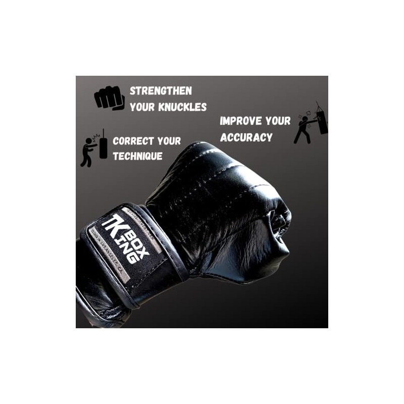 TK Boxing Gladiators - Bag Mitt Gloves (Black, M)
