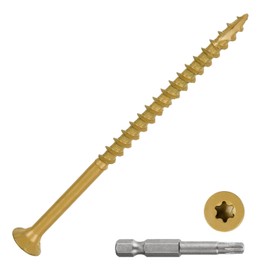 DTGN #10x3-1/2 Deck Screws - 30Pack - Good for Decks, Fences, Frames, Farms, Outdoor Furniture - Carbon Steel Wood Screws W/ T25 Torx Star Drive Bit - Tan