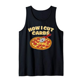 Funny Pizza Cutter shirt Pepperoni Slice How I Cut Carbs Tank Top