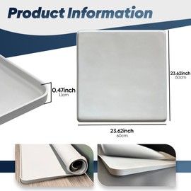 AURORAEDGE Silicone Washer and Dryer Covers for the Top Protector Mat - Non-Slip, Dustproof Cover for Washing Machine & Dryer - Laundry Room Organizer (1pcs - Dark Gray)