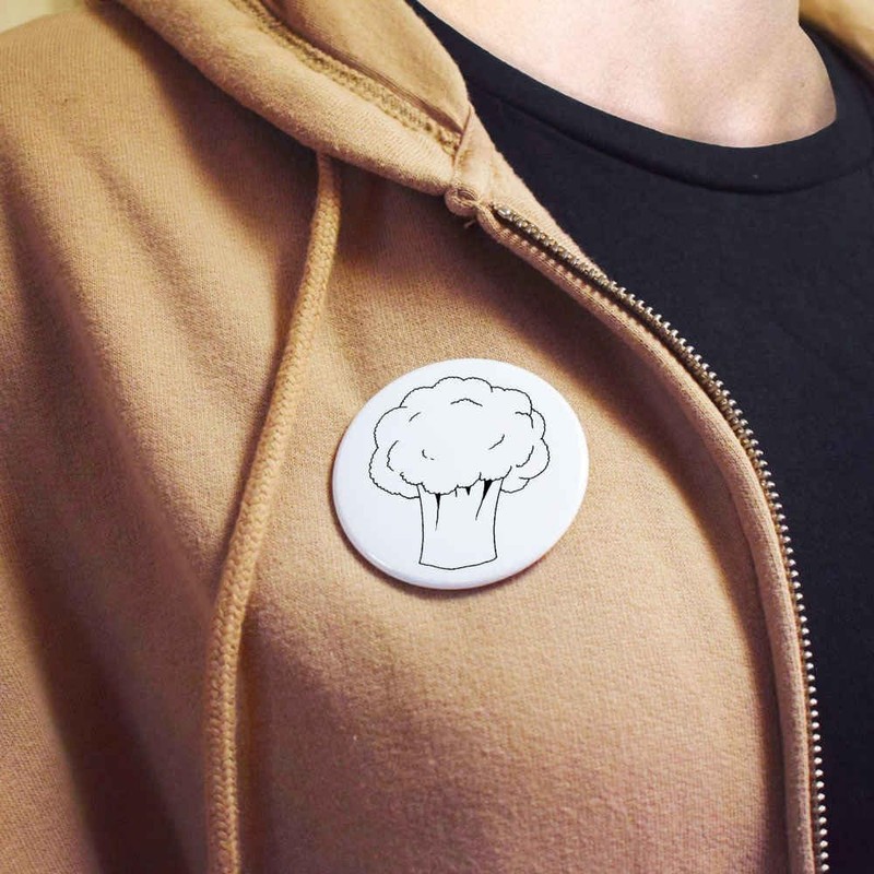 77mm 'Broccoli' Large Button Pin Badge (BB00138574)