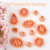 Puocaon Boho Polymer Clay Cutters - 12 Pcs Embossed Clay