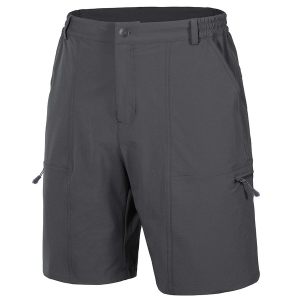 Libin Men's Outdoor Hiking Shorts Lightweight Quick Dry Stretch Cargo Shorts Travel Fishing Golf Tactical Shorts, Grey M