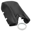 laffoonparts Black Leather Center Console Lid Armrest Cover Skin, Leather