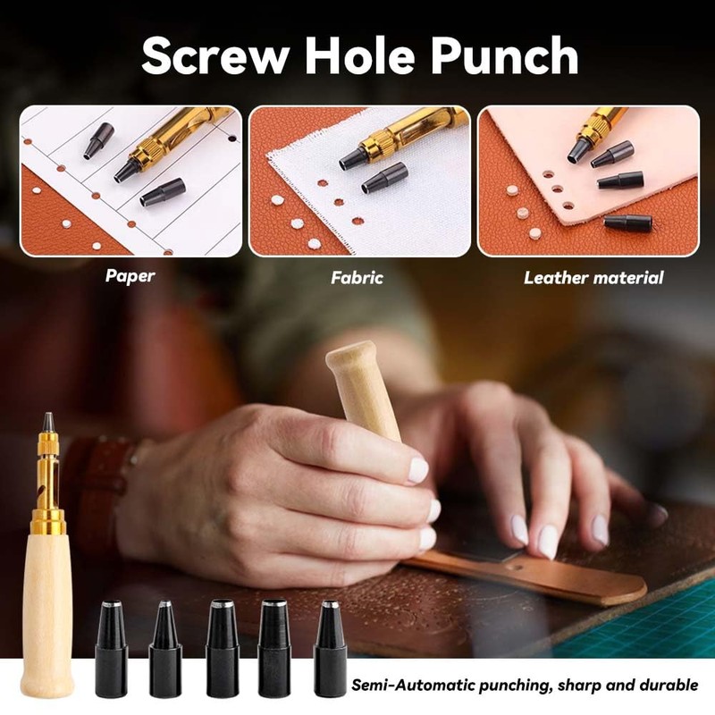 Yakamoz Japanese Screw Punch with 6 Tips (1.5-4.0mm) - Semi-Automatic