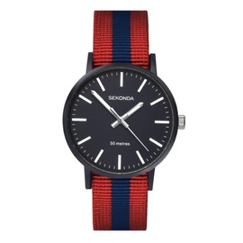 Sekonda Watches Mens Quartz Watch, Analogue Classic Display and Nylon Strap 1582.27