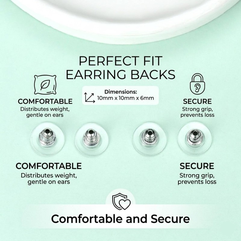 Earring Backs for Droopy Ears, DCRSLB 12PCS Dics Plastic Earring