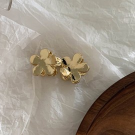 EZ PEACH Hair Claw Small Hair Clip, Mini 2 Pieces Flowers Bangs Clips, Hair Ornament, Cute, Adult, Sparkle, Hair Clip, Women's, Cute, Hair Clip, (Gold)